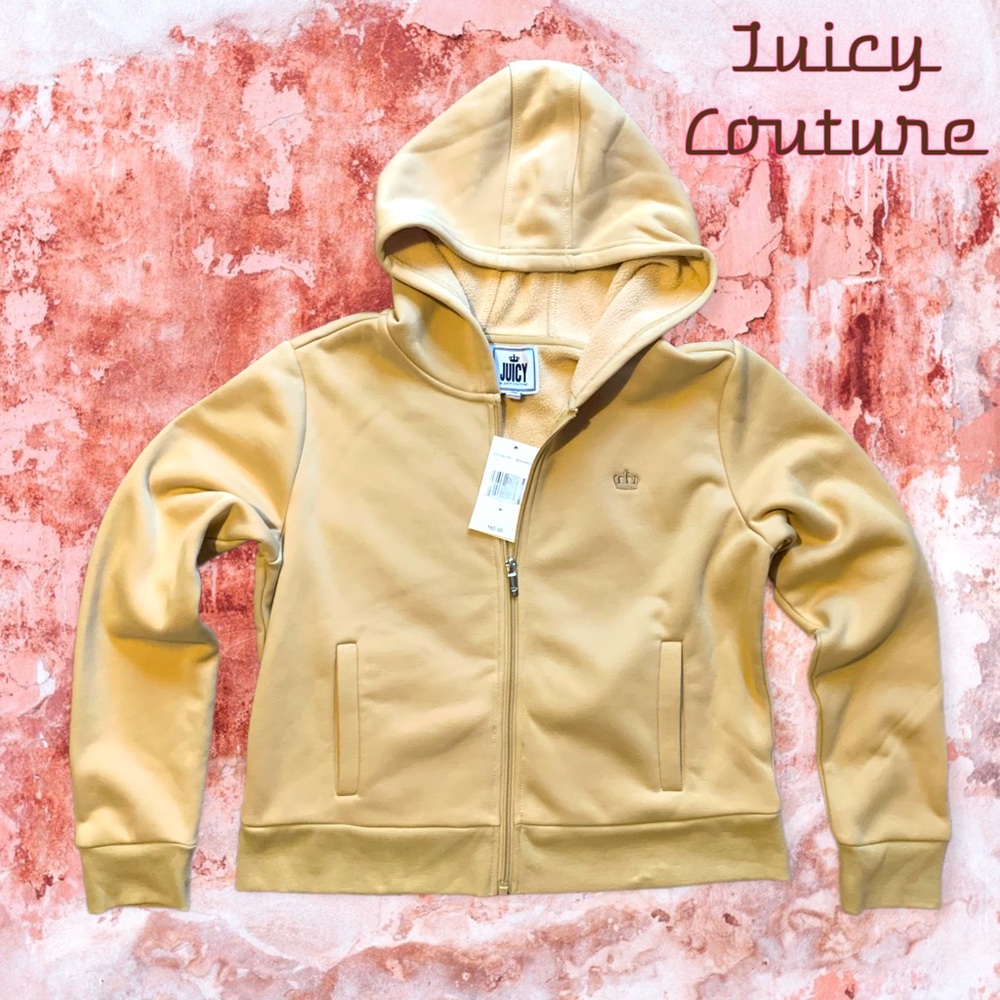 NEW JUICY COUTURE Zip Up Hoodie Pockets Fleece Lined Various Sizes Sweatshirt